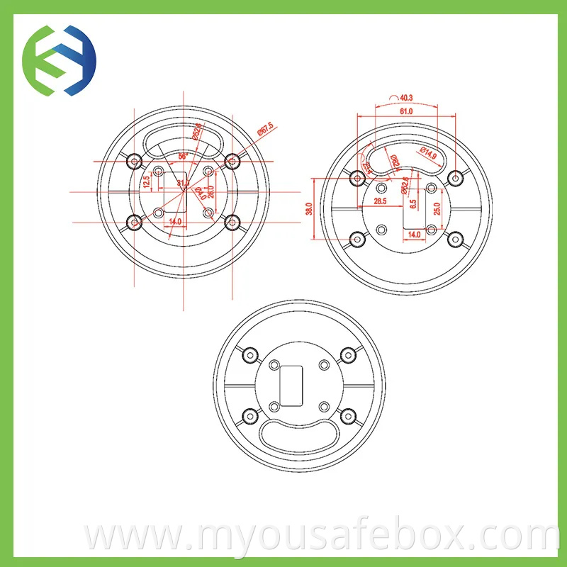 Button&Fingerprint&Handle Integrated Safe Fingerprint Electronic Lock